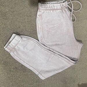New Zenana Acid Wash Fleece Drawstring Sweatpants Ash Pockets Joggers New